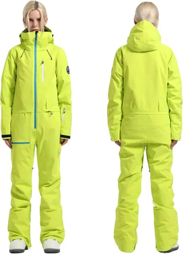 Vista 3 de GAENMESN Chaqueta de esquí para mujer, trajes de nieve delgados, trajes de nieve, trajes deportivos a prueba de viento, abrigo de nieve