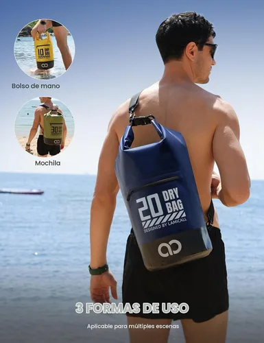 Vista 5 de Lamicall Mochila impermeable con bolsa para teléfono 5L/10L/20L/30L/40L Azul marino