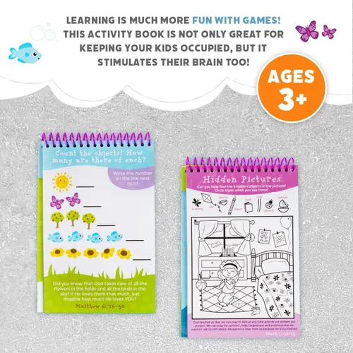 Vista 4 de Libro de Actividades para Niños "Mamá, Estoy Aburrido" de Squirrel Products, Divertido Juguete Reutilizable de Borrado en Seco - Esenciales