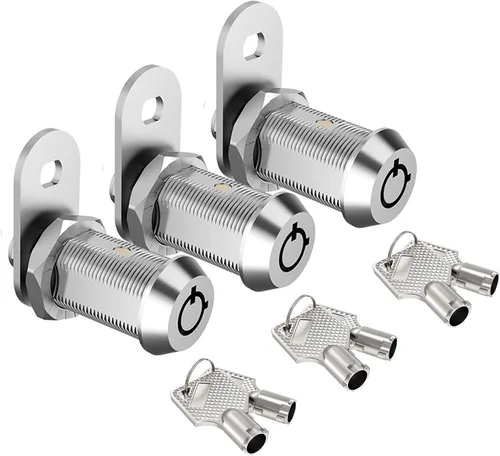 Vista 11 de Paquete de 1 cerradura de gabinete con llaves, cerraduras tubulares de leva de 5/8 pulgadas con llave similar, cerradura de RV para armarios
