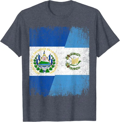 Vista 59 de Camiseta Half El Salvador Bandera de Guatemala con raíces guatemaltecas