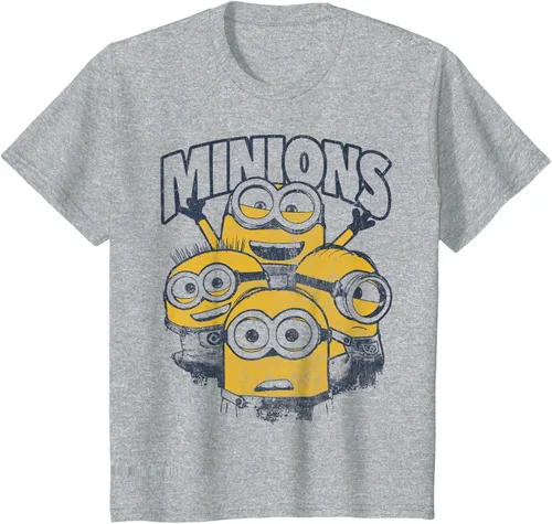 Vista 8 de Despicable Me Minions Vintage Group Graphic Camiseta Gris Oscuro