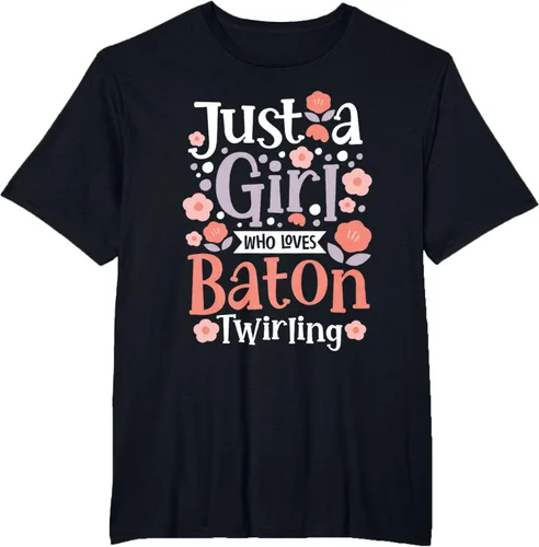 Vista 41 de A Girl Who Loves Baton Twirling - Camiseta de giro Majorette Twirler, Negro