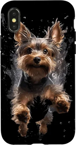 Vista 5 de Funda submarina para iPhone 16 Yorkshire Terrier buceo para perros