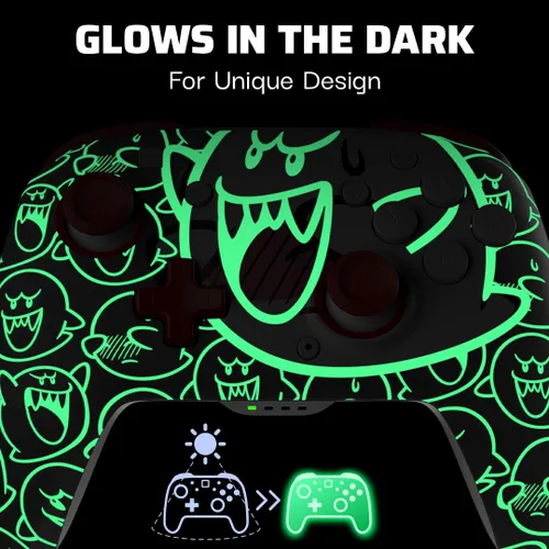 Vista 2 de PDP Gaming REMATCH GLOW Wireless Nintendo Switch Pro Controller, Licensed, Nintendo Switch 2 Lite OLED, Motion Controls, Rechargeable Battery Power