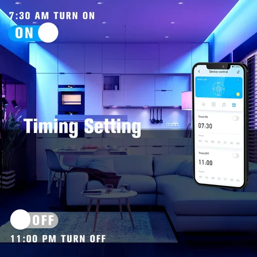 Vista 2 de dalattin Luces LED para Dormitorio 110 Pies (1 Rollo), Tiras de Luces LED Inteligentes con Control de Aplicación y Control Remoto, Tiras de Luz LED