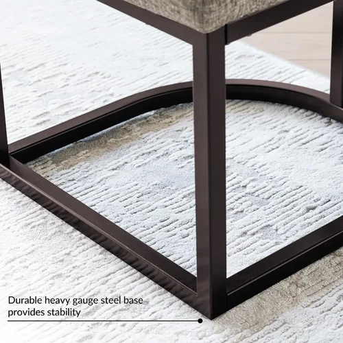 Vista 52 de Leick Home 214536 Barrelback Silla de comedor con base de metal, juego de 2, para comedor, asiento moderno de lino negro y base de metal dorado