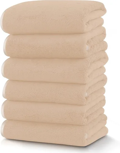 Vista 32 de TENSTARS Toallas de baño de seda con dobladillo para liquidación de baño - 27 x 55 pulgadas - Ligeras, delgadas, de secado rápido - Toalla