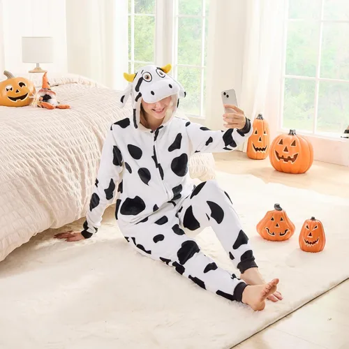 Vista 6 de NEWCOSPLAY Unisex Adult Onesie Pajamas Animal One Piece Costume Cosplay Sleepwear
