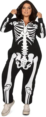 Vista 7 de Tipsy Elves - Disfraz de esqueleto de Halloween para mujer con estampado de espalda, disfraz de esqueleto