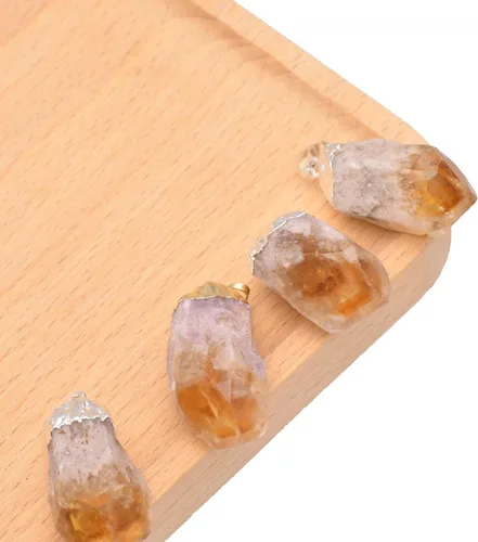 Vista 4 de Paialco Handmade Natural Irregular Citrine Crystal Raw Gemstone Pendant Necklace