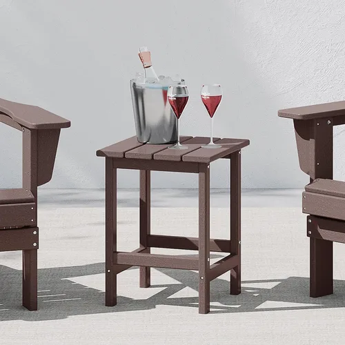 Vista 61 de WestinTrends Malibu - Mesa auxiliar cuadrada para exterior para silla Adirondack, teca
