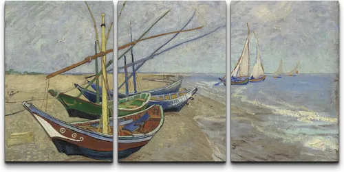 Vista 100 de wall26 Lienzo enmarcado para pared, juego de arte con flores de almendra de Vincent Van Gogh, naturaleza, ilustraciones de área silvestre, bellas