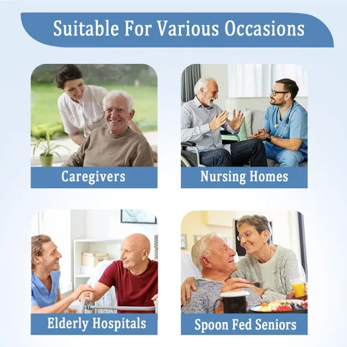 Vista 5 de Paquete de 3 baberos para adultos con recogedor de migas, baberos lavables y ajustables para adultos, para hombres mayores, baberos para comer