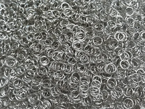 Vista 6 de Anillos de salto de aluminio brillante de 1 libra 14G 1/2" ID (más de 1150 anillos)