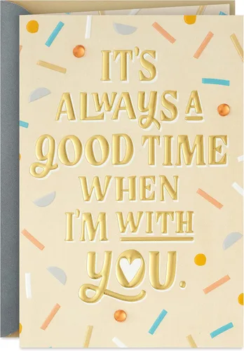 Vista 8 de Tarjeta de aniversario Hallmark para esposo, esposa, novio, novia (Vayan juntos) Foil Accented, Cream Card, Coordinating Envelope, High Quality