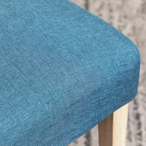 Vista 8 de Juego de 2 sillas de comedor Parsons con respaldo alto y patas de madera de goma maciza, color azul