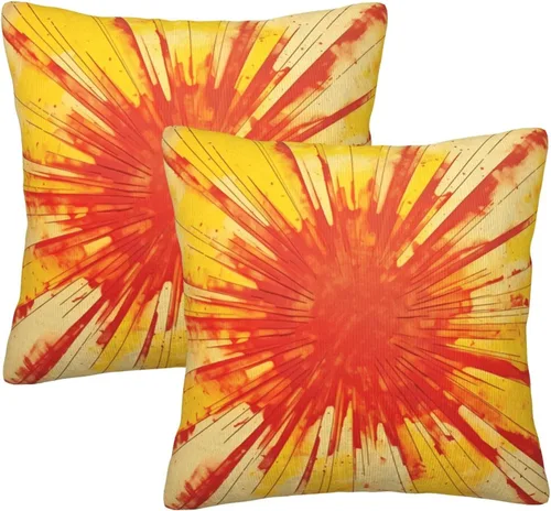 Vista 19 de Pack of 2 Short Plush Throw Pillow Covers 16 X 16 Inch, Retro Yellow Purple Stripes Couch Throw Pillow Covers Cozy Pillowcases, Couch Pillow Covers