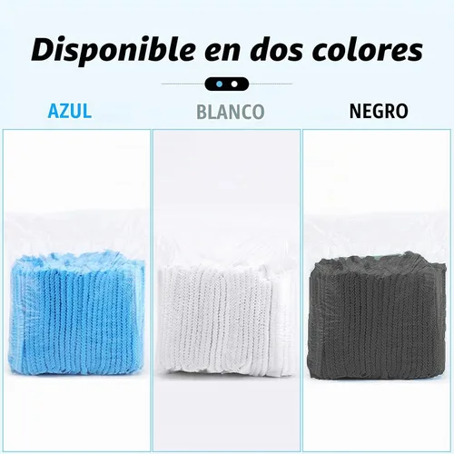 Vista 5 de Gorras desechables Bouffant, 100 unidades, 21 pulgadas, red de pelo elástico para servicio de alimentos, cubierta de cabeza para dormir (negro)