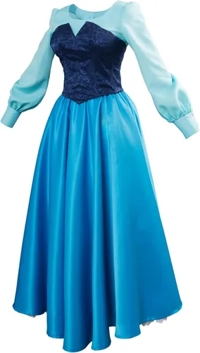 Vista 2 de SIDNOR Women Girls Ariel Cosplay Dresses Costume Princess Party Outfit Ball Gown Uniform Blue