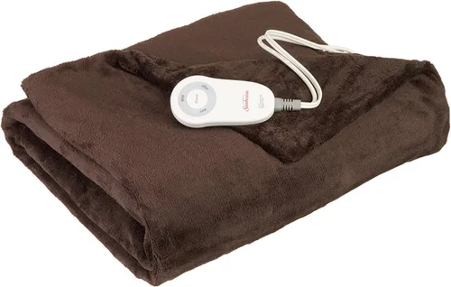 Vista 20 de Manta eléctrica térmica Sunbeam Royal Luxe de microfelpa, 4 ajustes de calor, apagado automático de 4 horas, calentamiento rápido, cálida y Cabernet