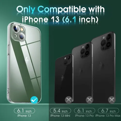 Vista 813 de Supdeal Funda cristalina transparente para iPhone 11, [No se amarillea] [Protección de la cámara] [Probado contra caídas de grado militar] Funda