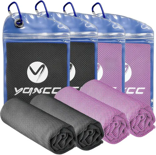 Vista 8 de YQXCC - Paquete de 4 toallas de enfriamiento (40 x 12 pulgadas) para cuello, toalla de enfriamiento de microfibra, toalla fría suave y transpirable