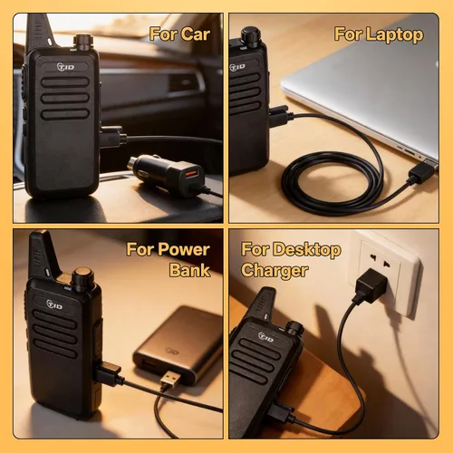 Vista 10 de TID RADIO TD-M8s Walkie Talkies para adultos, radio bidireccional de largo alcance, radios FRS VOX sin licencia, walkie talkies recargables de 2