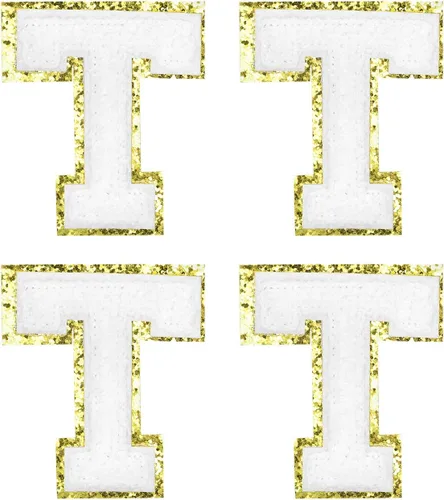 Vista 20 de MECCANIXITY 4 parches de letras de felpilla termo-adhesivas con letras del alfabeto blanco, S de 3 pulgadas de altura para ropa, zapatos, sombreros