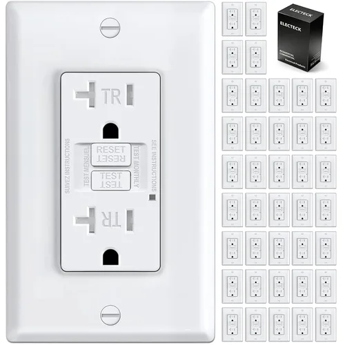 Vista 12 de ELECTECK - Paquete de 10 salidas GFCI de 20 amperios, resistente a manipulaciones (TR), receptáculos GFI de autocomprobación con indicador LED