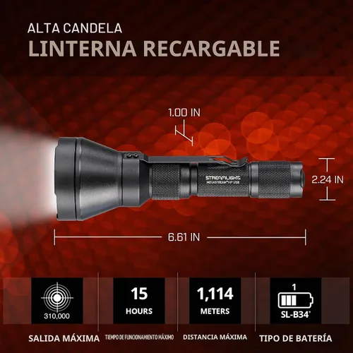 Vista 4 de Streamlight 66211 MegaStream HP 1,350-Lumen Flashlight with Holster, Black