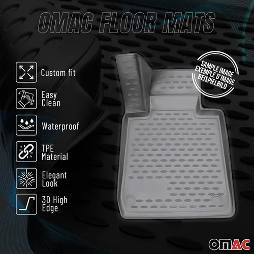 Vista 2 de OMAC Rubber Mats Floor Mats Compatible with Audi Q8 2018-2025 TPE Car Mats TPE Black
