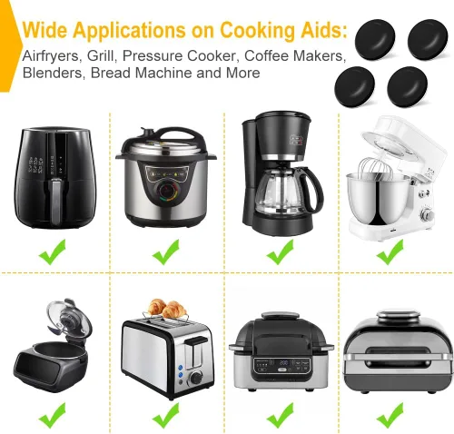 Vista 5 de Deslizadores de electrodomésticos de cocina, 16 piezas autoadhesivas para electrodomésticos pequeños, fáciles de mover y ahorrar espacio, accesorios