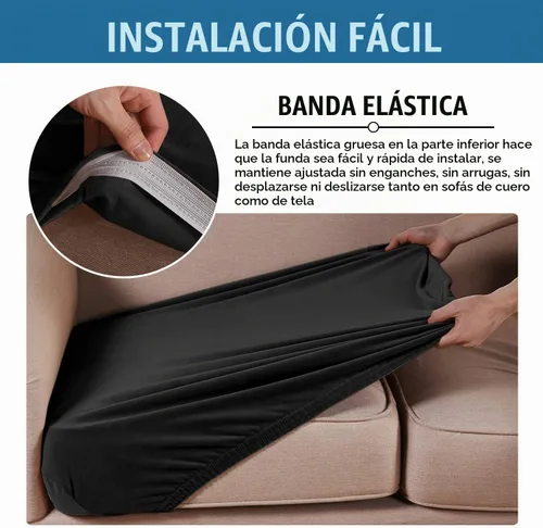 Vista 4 de H.VERSAILTEX Funda de cojín elástica de terciopelo para sofá, funda de cojín de felpa para cojines de silla, protector de muebles, cojín de asiento