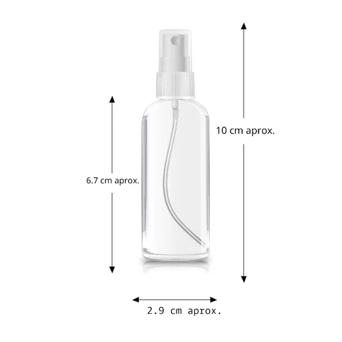 Vista 2 de ZEROFIRE Paquete de 2 botellas de spray de 1 onza de plástico transparente vacío recargable mini Spritzer para viajes, limpieza, jardinería, cuidado