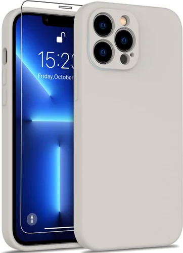 Vista 66 de DEENAKIN Funda de silicona compatible con iPhone 12 con protector de pantalla, mejora la protección de la cámara, funda protectora suave y flexible