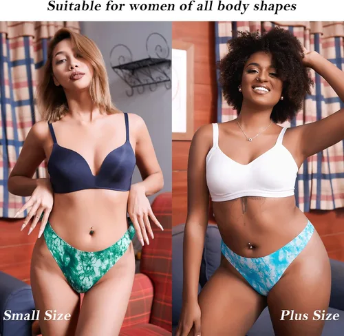 Vista 7 de QOVOQ Tangas sin costuras para mujer, tangas de algodón transpirables para mujer, paquete de ropa interior para mujer