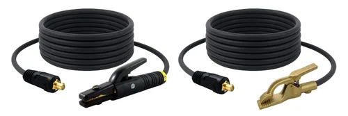 Vista 12 de SÜA - Conjunto de cables de soldadura de 300 amperios - Conector de terminal - Cable de cobre 100% AWG # 1 (15 pies cada plomo)