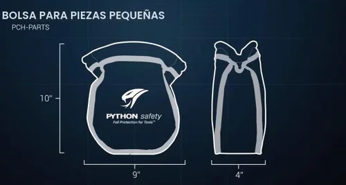 Vista 2 de 3M DBI/SALA Python, 1500122, bolsa de piezas pequeñas que hace que sea casi imposible que los objetos se caigan, no necesita abrir/cerrar, vinilo