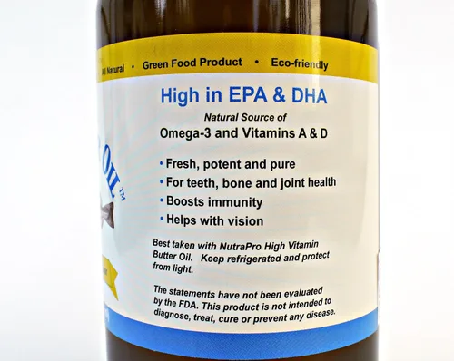 Vista 6 de Aceite de hígado de bacalao virgen, 8 onzas líquidas, natural, capturado en la naturaleza y sabor fresco, alto en vitamina D, Omega 3 DHA/EPA