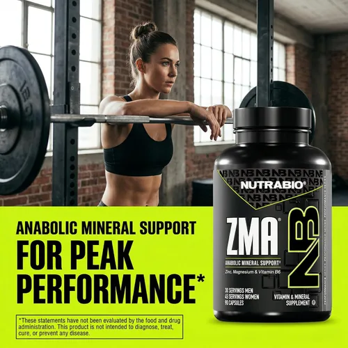 Vista 7 de NutraBio ZMA Suplementos para hombres y mujeres - Suplementos de zinc y magnesio para apoyar los niveles hormonales - Dormir - Recuperación muscular