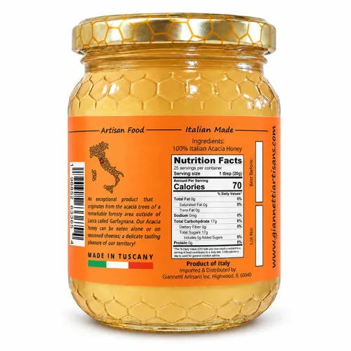 Vista 2 de Giannetti Artisans Miel de acacia italiana importada de primera calidad, 17.63 oz (paquete de 3)