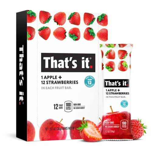Vista 7 de That's it - Barra de fruta real 100% natural de manzana + plátano, el mejor aperitivo vegano con alto contenido de fibra, sin gluten, paleo