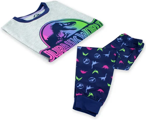 Vista 9 de Jurassic World Pijama de dinosaurio para niñas de manga corta