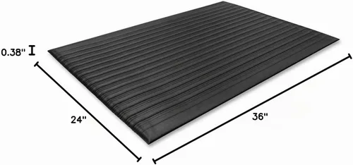 Vista 5 de Genuine Joe Alfombrilla antifatiga, borde biselado, 2 x 3 pies, negro, Blanco
