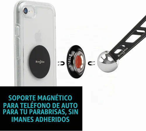 Vista 3 de Nite Ize Steelie Kit de parabrisas – Soporte magnético para teléfono celular para accesorios de coche – Soporte resistente para parabrisas de coche