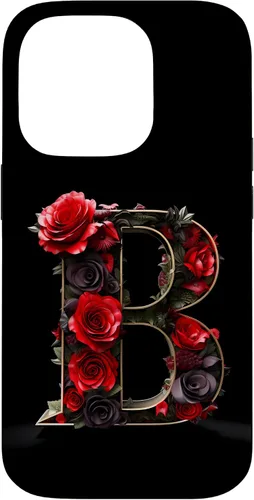 Vista 17 de B Monogram Letter Red Roses Floral Case for iPhone 17