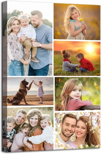 Vista 18 de ZHIYYHAO Impresiones en Lienzo Personalizadas con Tus Fotos Collage Enmarcado Cuadros Múltiples Personalizados en Lienzo Arte de Pared para Sala
