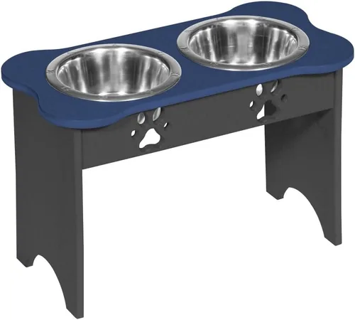 Vista 172 de Poly Lumber - Comedero doble de hueso mediano de 2 cuartos de galón, color negro