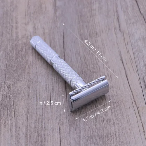Vista 8 de Beaupretty 3 piezas de afeitar de doble filo para hombre, herramienta de afeitar segura de acero inoxidable, perfecta para peluquería o hogar